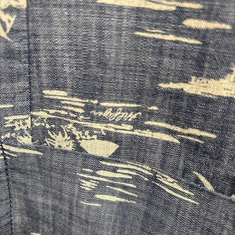 Tommy Hilfiger Mens Large Sport Coat Blazer Blue Hawaiian Floral Logo Preppy